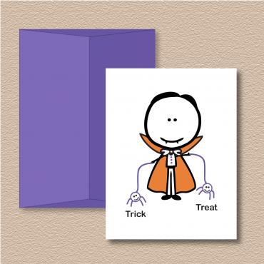 Trick or Treat Spiders Halloween Note Cards